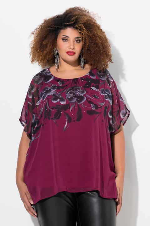 Produktbild Ulla Popken Blusenshirt, doppellagig, Oversized, Rundhals, Halbarm (46, 48)