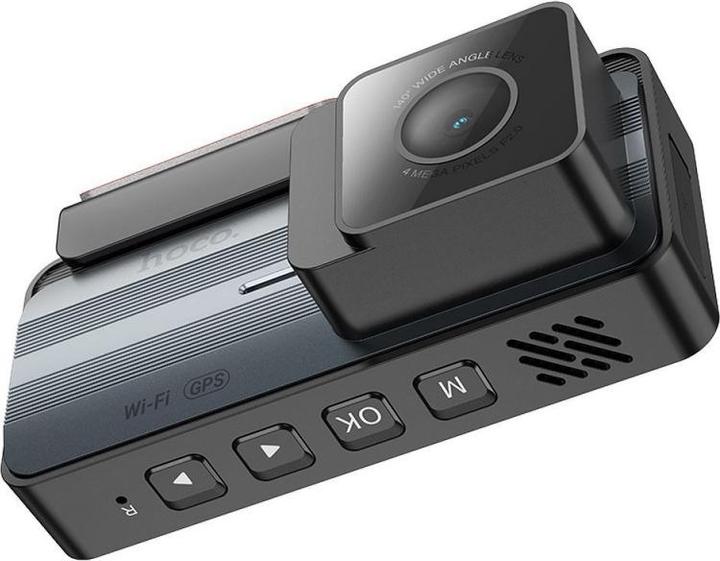 Produktbild Hoco Dash + Rear Camera DV12, 2K, Wi-Fi, GPS, 3.69inch LCD, Black (GPS-Empfänger, WLAN, 2K)