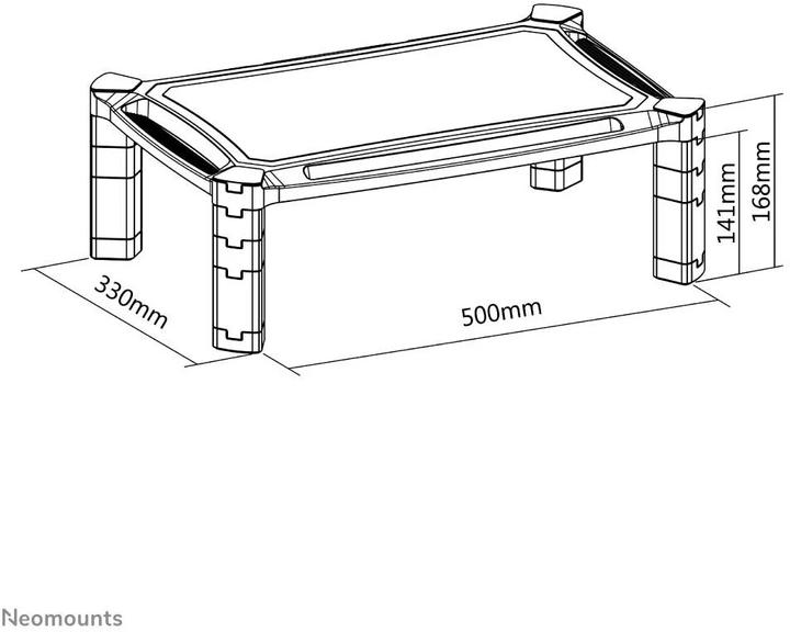 Produktbild Neomounts NSMONITOR20 Monitor Hoehenverstellung 16,8cm 6,61Zoll Farbe Schwarz (Tisch, 32", 10 kg)