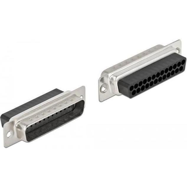 Thumbnail - Delock D-Sub 25 Pin Crimp Stecker zu 2 x RJ45 Buchse mit Montagesatz beige, Elektronikkabel + Stecker, Beige