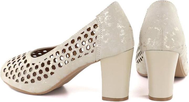Produktbild Jezzi Beige open toe pumps with openwork heel, ASA283-7 (36)