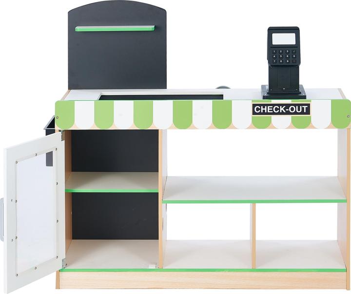 Produktbild Teamson Kids Spielkasse Austin fr Kinder Interaktive Kasse mit 26 Zubehrteilen aus Holz Grn/Wei
