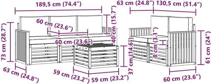 Produktbild vidaXL Outdoor-Sofa