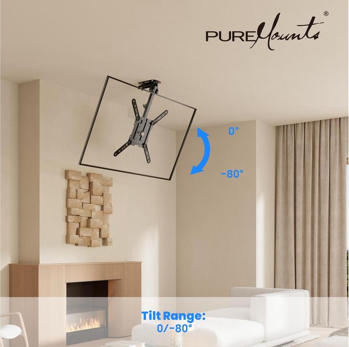 Produktbild PureMounts Deckenhalterung PM-SLOPE-55 (Decke, 20 kg, 23" - 55")