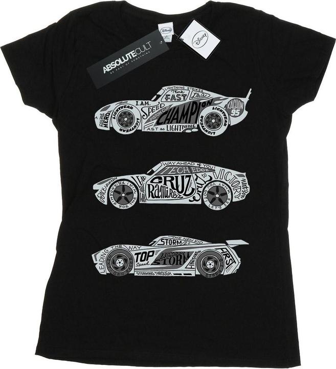 Immagine prodotto Disney Cars Text Racers Maglietta Donna (L)