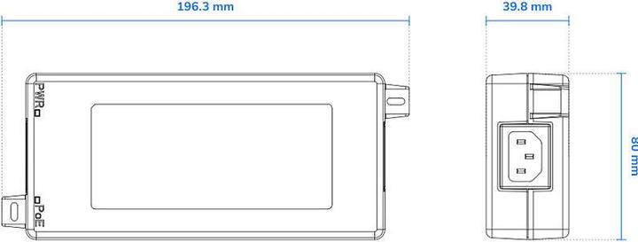 Actual product image Vivotek AP-GIC-011B-090 Indoor Gigabit UPoE Injector, 90W (802.3af (PoE), 802.3at (PoE+), 802.3bt (PoE++), 90 W)