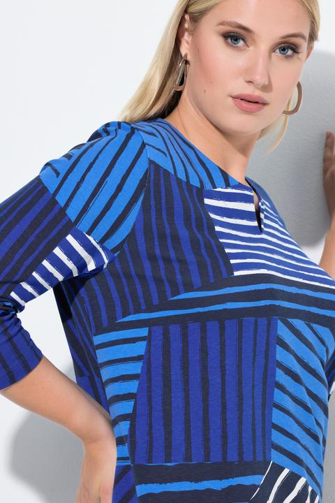 Actual product image Ulla Popken Graphic Mixed Stripe Tee (60)