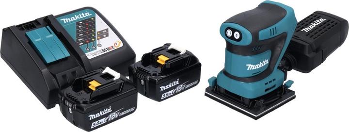Produktbild Makita DBO 480 RT Akku Schwingschleifer 18 V 112 x 102 mm + 2x Akku 5,0 Ah + Ladegerät (Schwingschleifer)