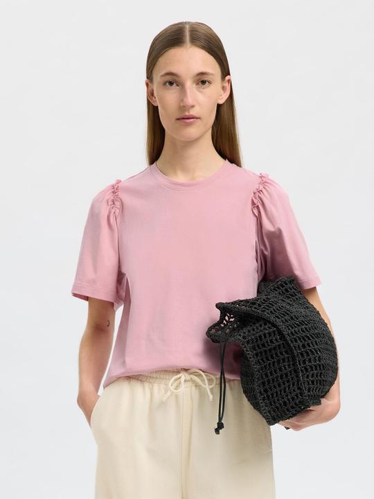 Actual product image Selected Femme Gerüschtes Baumwoll T-Shirt (S)