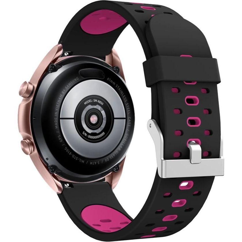 Cover-Discount 20mm Silikon Ersatzarmband BI-color pink (20 mm, Silikon, Galaxy Watch), Uhrenarmband, Pink