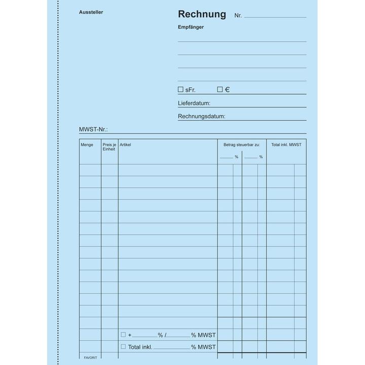 Produktbild Favorit Durchschreibebuch Rechnungen mit Selbstdurchschreibepapier (100x)