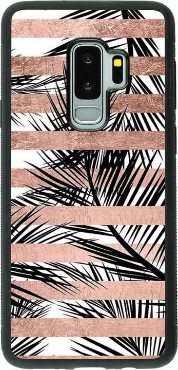 Schwarz mit goldenen Streifen und Palmen