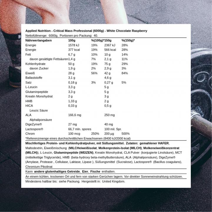 Actual product image Applied Nutririon Applied Nutrition Critical Mass - Professional (White Chocolate Raspberry, 1 pcs., 6000 g)