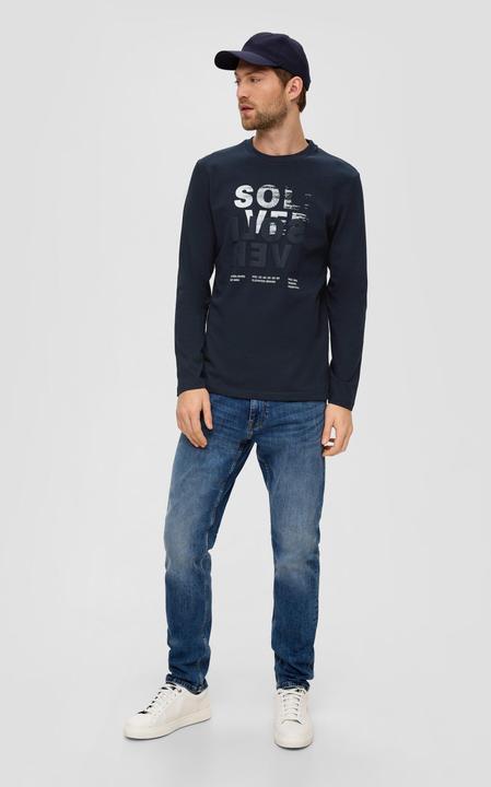 Produktbild s.Oliver T-Shirt Longsleeve mit gummiertem Label-Print (S)
