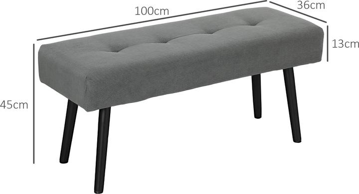 Image du produit Homcom Sitzbank Polyester, Stahl Grau (36 cm)