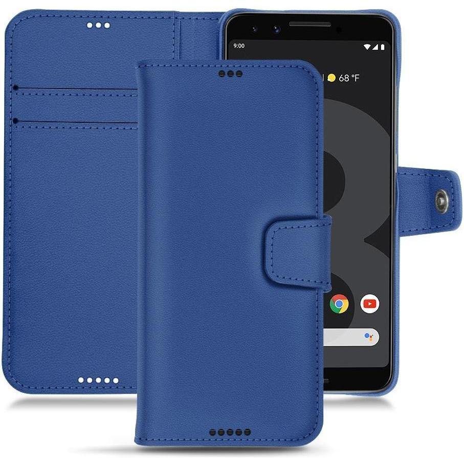 Noreve Lederschutzhülle Wallet (Google Pixel 3 XL), Smartphone Hülle, Blau