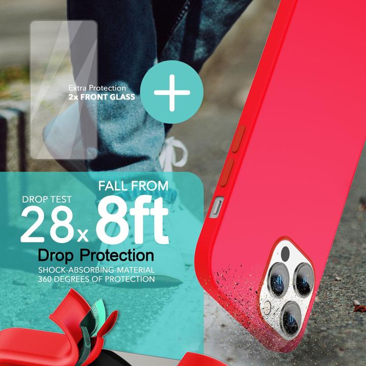 Produktbild Nalia Liquid Silikon Hülle mit MagSafe Funktion & 2x Display Schutzglas (Apple iPhone 14 Pro)