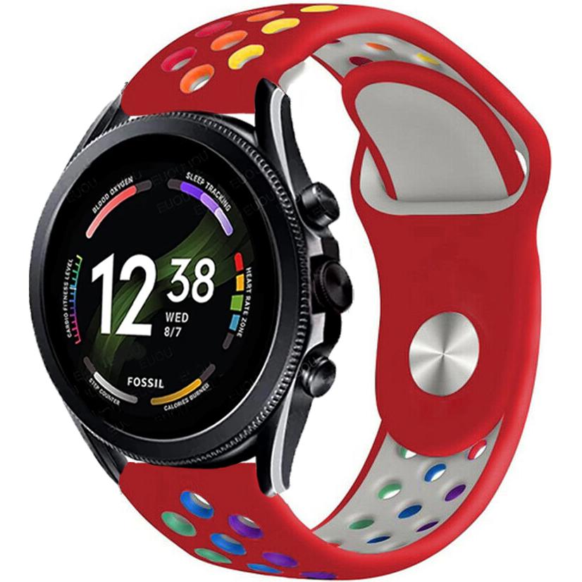 Strap-it Sportarmband (22 mm, Silikon), Uhrenarmband, Rot