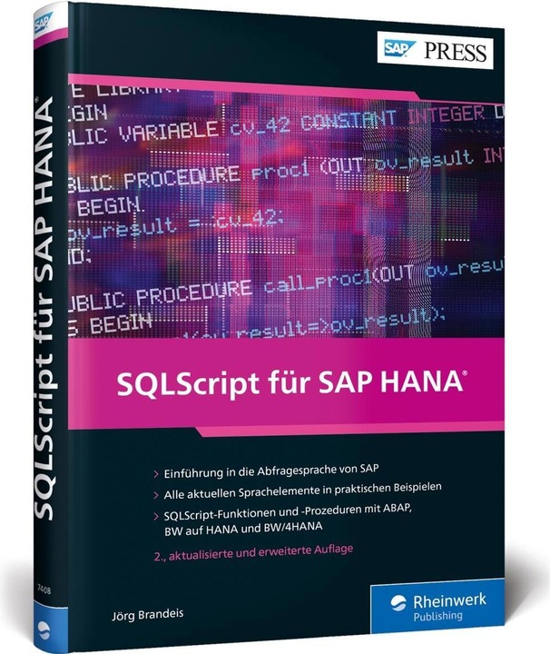 Produktbild SQLScript für SAP HANA (Deutsch, Jörg Brandeis, 2020)