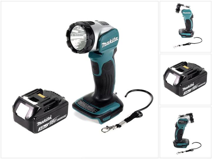 Actual product image Makita DML 802 F1 Battery lamp 18 V Li-Ion for 14,4 and 18 V battery + 1 x 3,0 Ah battery - without charger (180 lm)