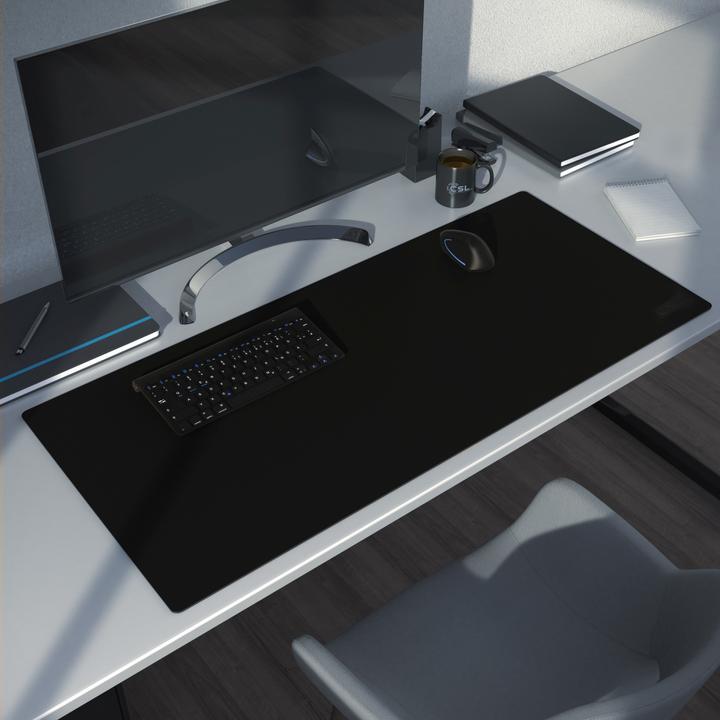 Produktbild CSL Mauspad, Mausmatte XXL, Elegante Leder Optik, Schreibtischunterlage 900 x 400 mm, schwarz mit Logo (XXL)