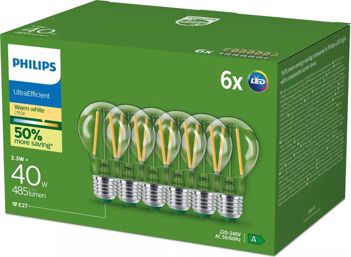 Actual product image LED Lamps Ultra Efficient LED (E27, 485 lm, 6x)