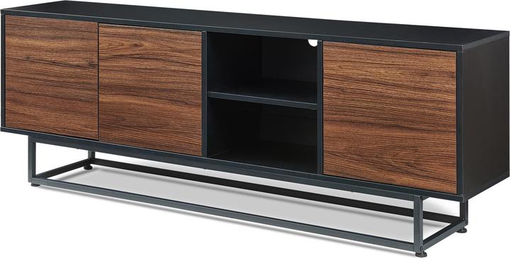 En.Casa Lowboard Boxholm 160x30x57 cm Schwarz/Walnussoptik (160 x 30 x 56.50 cm)