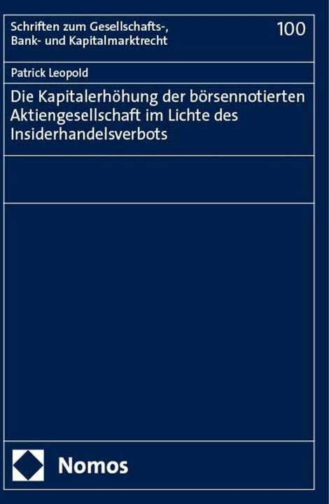 Actual product image Leopold:Die Kapitalerhöhung der börsenn (German, Patrick Leopold, 2024)