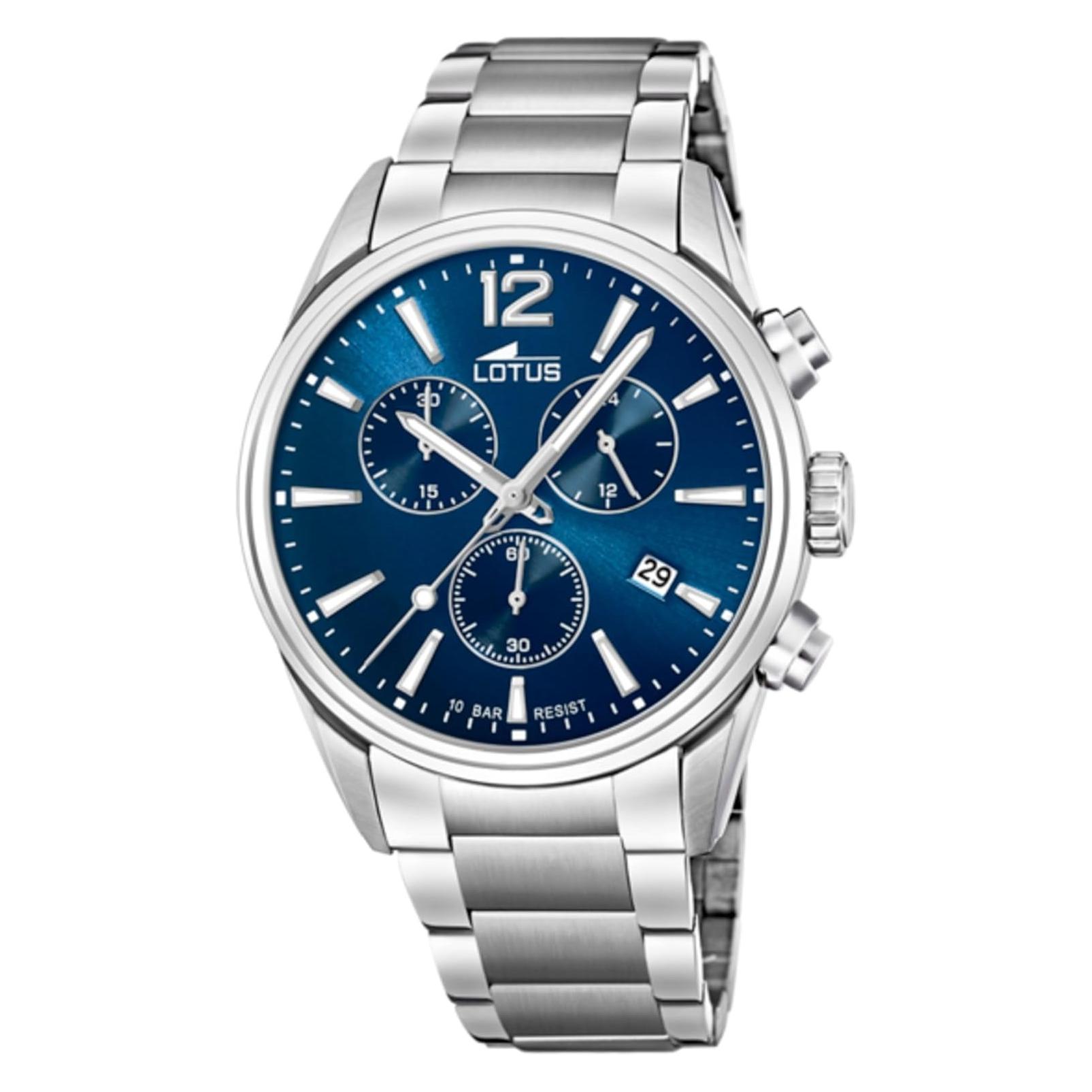Lotus, Horloge, 18690/1 Chronograaf, Blauw, Grijs, Zilver, (Chronograaf, 42 mm)