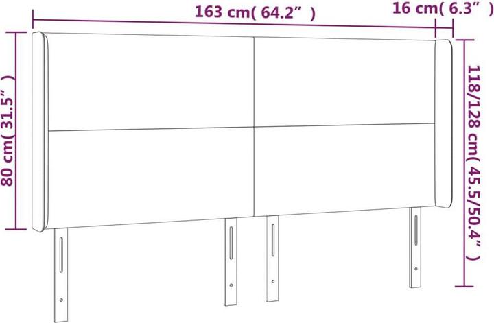 Produktbild vidaXL Kopfteil (163 x 16 x 128 cm)