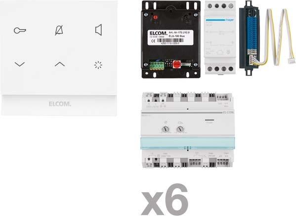 Actual product image Elcom Audio intercom set Touch i2Audio+2-wire 6-participants