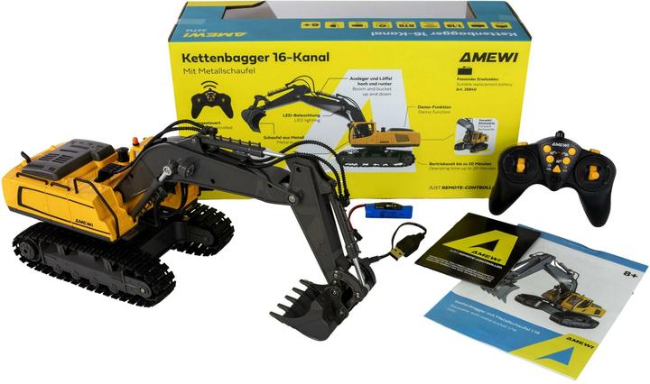 Produktbild Amewi Kettenbagger mit Metallschaufel 16-Kanal 1:18 RTR (RTR Ready-to-Run)