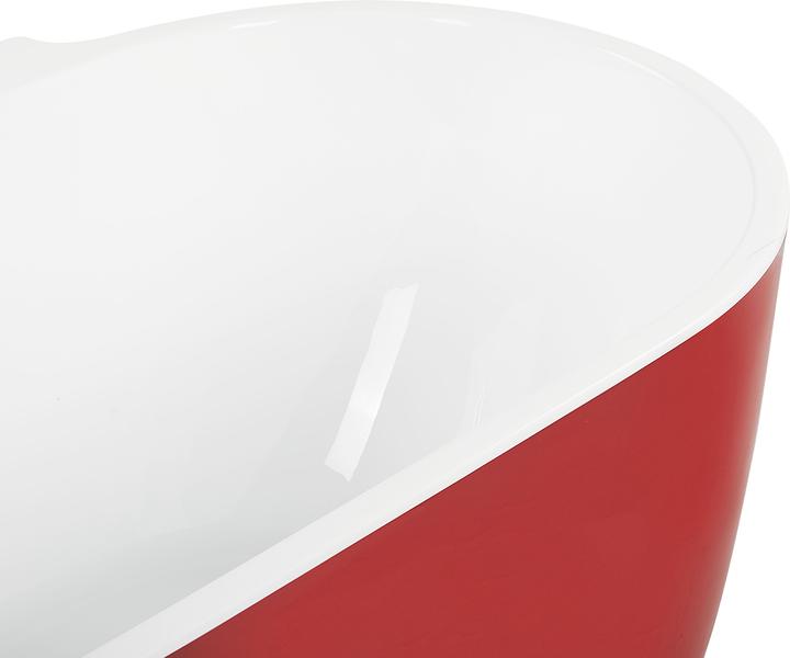 Actual product image Beliani Bathtub freestanding red with tap oval 170 x 80 cm ROTSO (286 l, 170 cm, 80 cm)