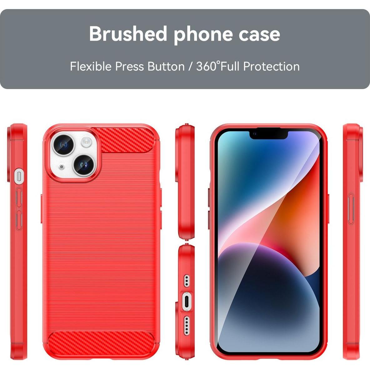 Thumbnail - König Design Hülle Handy Schutz für Apple iPhone 15 Case Cover Tasche Etuis Carbon Bumper Neu (Apple iPhone 15), Smartph...