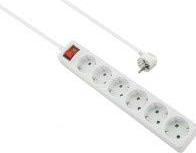 Actual product image Helos CLASSIC socket strip, 6-way, white, 1.5m, with switch (6x, CEE 7/3, 1.50 m)