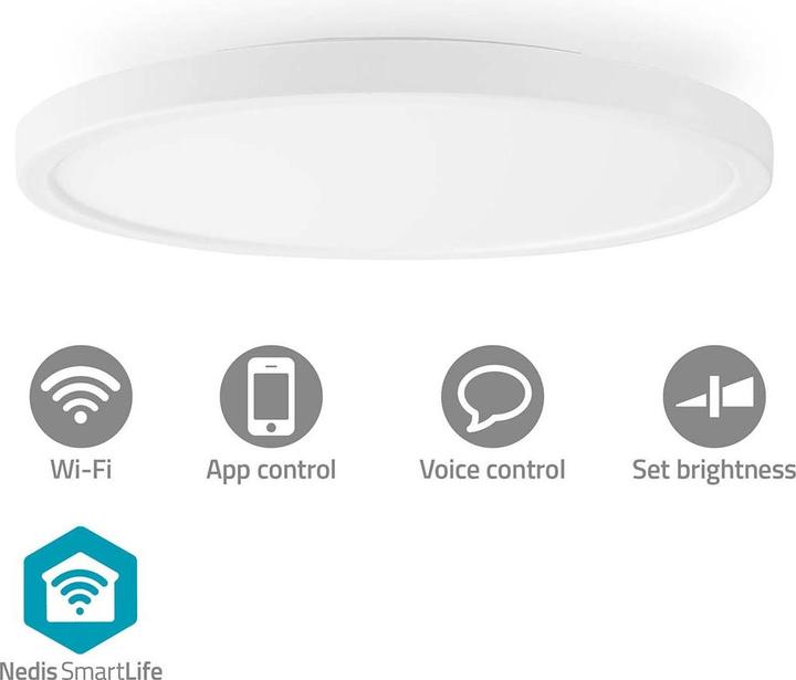 Image du produit Nedis SmartLife Plafonnier | Rond | 29 x 29 cm | Blanc chaud à blanc froid | Pleine couleur (RGB) | 1800 (1800 lm, E27)