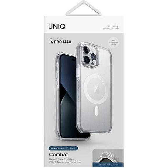 Thumbnail - Uniq etui Combat iPhone 14 Pro Max 6,7" Magclick Charging przeźroczysty/dove satin clear (Apple iPhone 14 Pro Max), Smar...