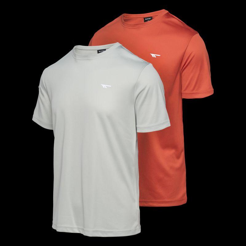 Hitec, Uomini, Maglietta sportiva, Herren Kurzarm-T-Shirt JODIN 2er-Pack (S), Rosso, Bianco, S