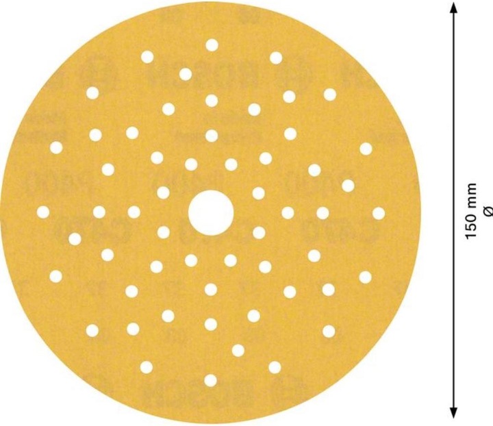 Image du produit Bosch Professional Zubehör EXPERT C470 Papier abrasif multi-trous pour ponceuse excentrique, 150 mm, G 400, 50 pcs. (400)