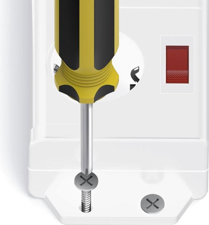 Actual product image Hama Power strip, 4-way, 90°, individually switchable, wall-mounted, 1.4 m, white (4x, 1.40 m)