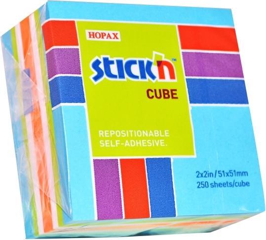 Produktbild B.N.T. Notes Stick'N Mini Cube blå 51x51mm 250blade - (12 stk.)