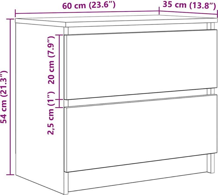 Produktbild vidaXL TV-Schrank (60 x 35 x 54 cm)