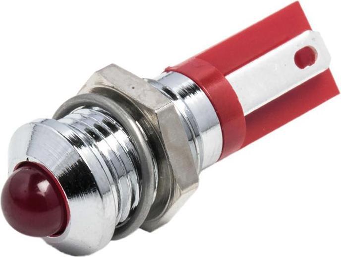 Produktbild RS PRO LED erhaben 8mm chrom 2Vdc HE rot
