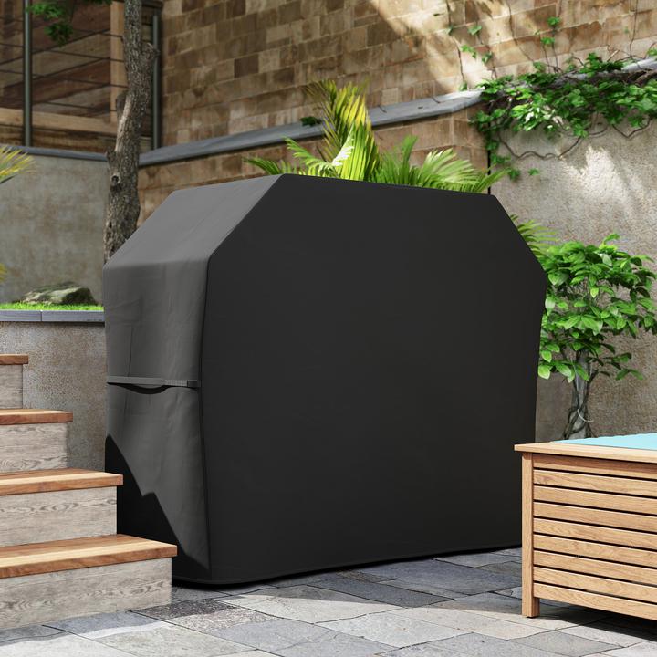 Produktbild Outsunny Grillabdeckung Polyester Schwarz