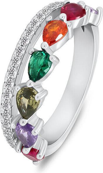 Produktbild Brilio Silver - Silver ring with colored zircons RI127W - Circuit: 52 mm (52, 925 Silber)