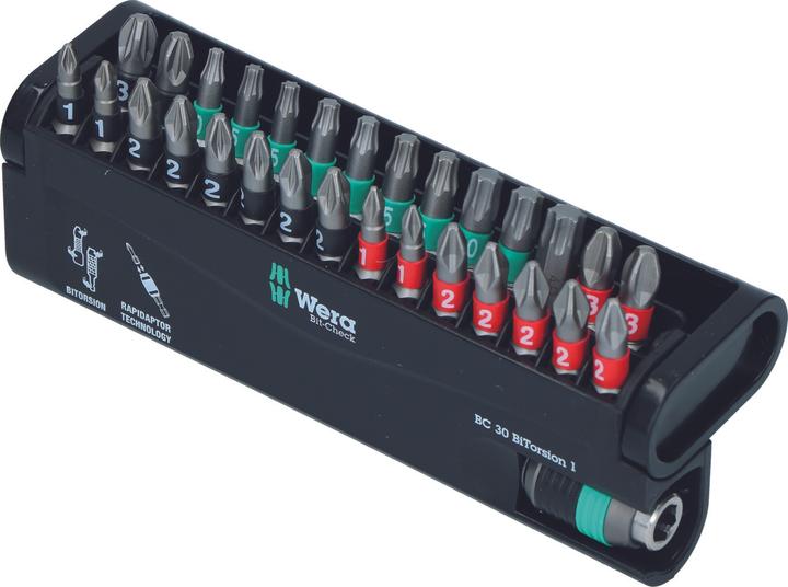 Actual product image Wera Bit-Check 30 BiTorsion 1 (T40, T30, T25, T20, T15, T10, PZ3, PZ2, PZ1, PH3, PH2, PH1)