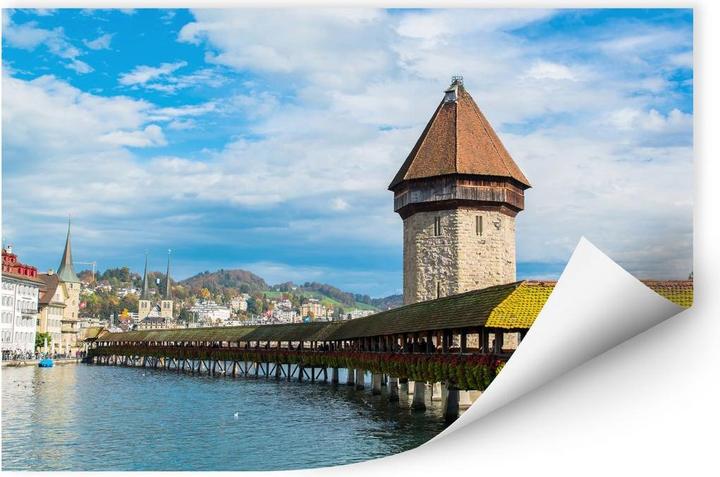 Image du produit Trenddeko Pont en bois à Lucerne (120 x 80 cm)