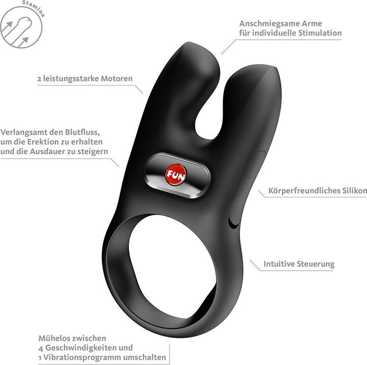 Actual product image Fun Factory - Nos Vibrierender Pennisring Schwarz
