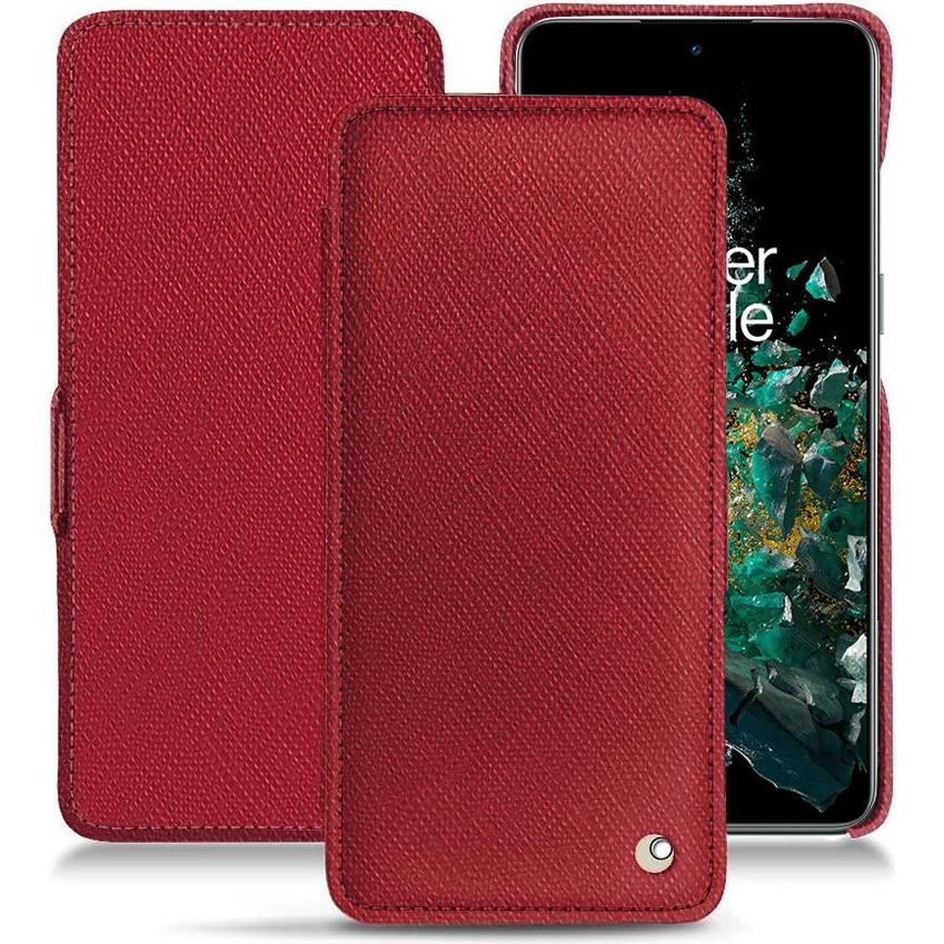 Noreve Lederschutzhülle horizontal (OnePlus 10T), Smartphone Hülle, Rot