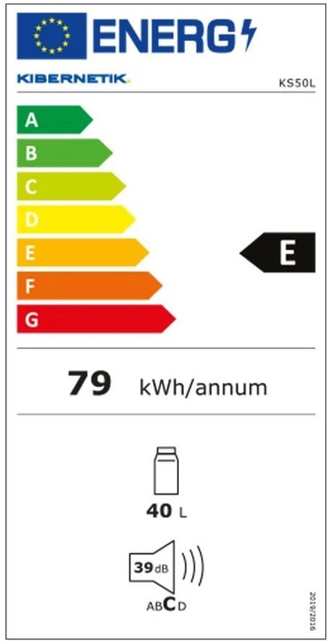 Label énergétique Kibernetik Ks50l (40 l)